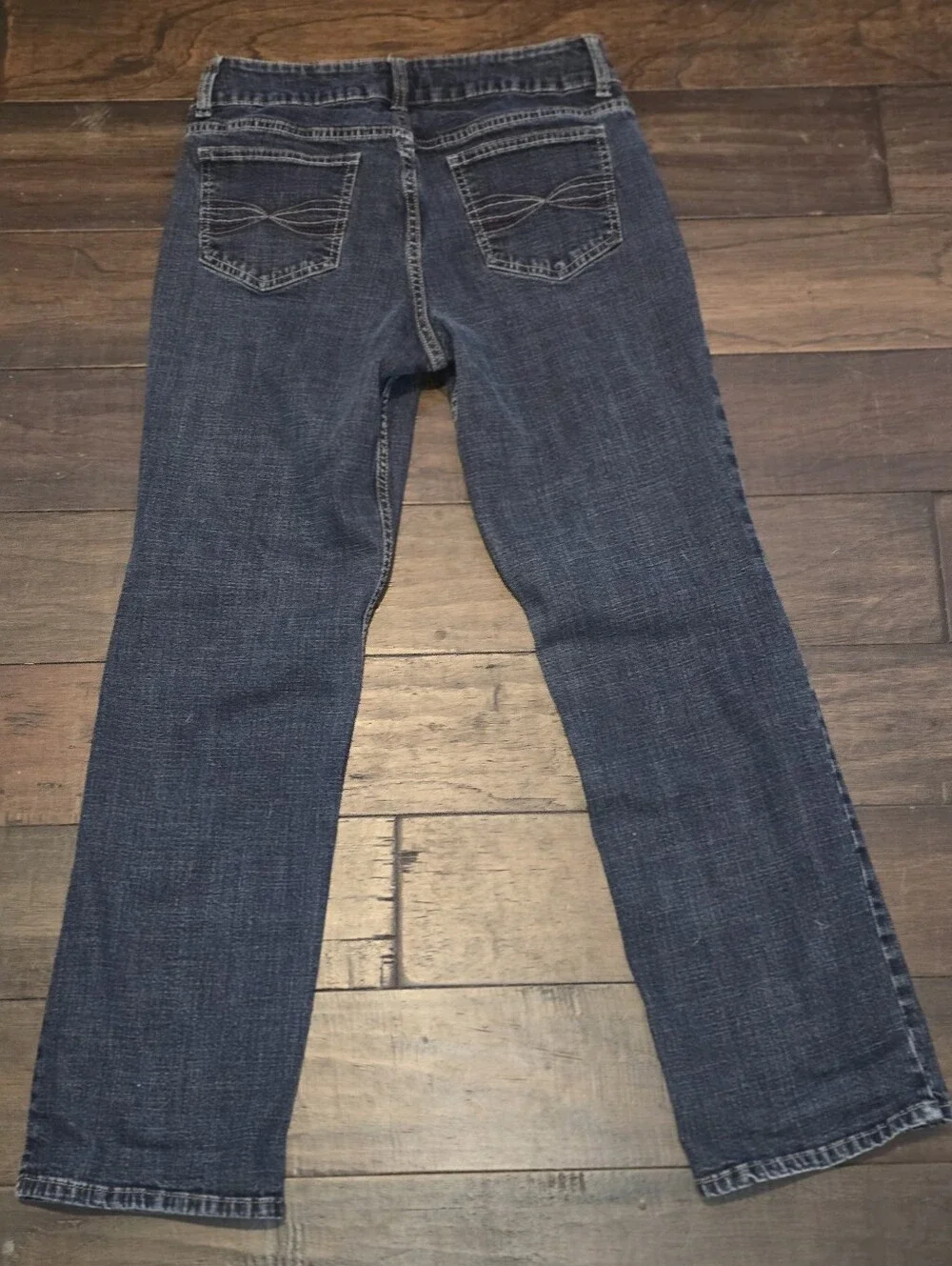 Riders by Lee Mid Rise Straight Leg Jeans Womens 8 Petite Dark Wash Petite - Picture 2 of 14